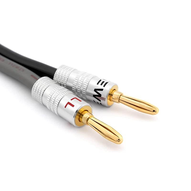 12 AWG 259 Strand Speaker Wire with Banana Plugs 6 Feet