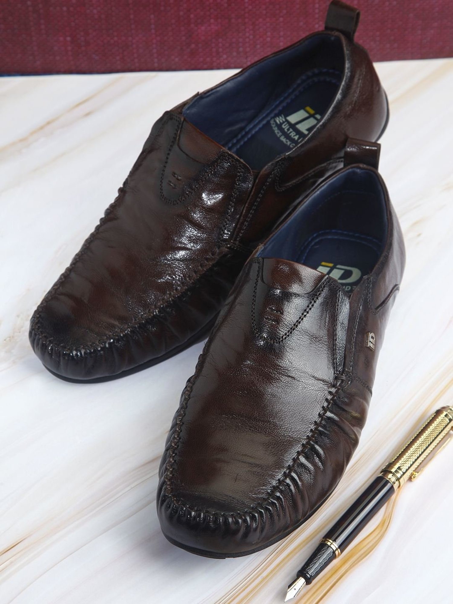 ID Men's Wine Casual Loafers