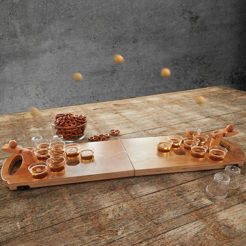 Mini Beer Pong Game Wood