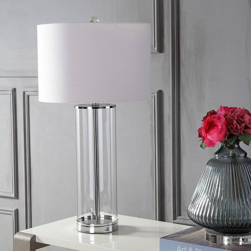 29" Glass Harper Table Lamp (Includes LED Light Bulb) Clear - JONATHAN Y