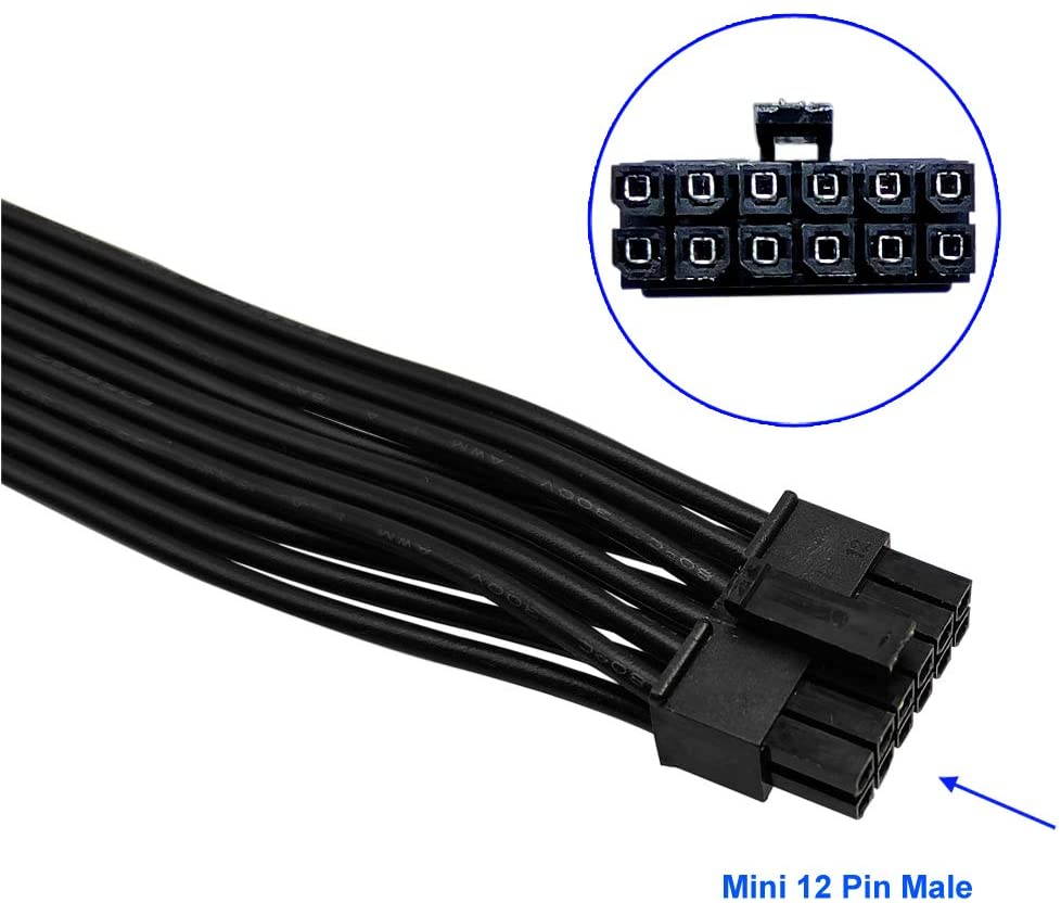 Replacement for Dual PCIe 8 Pin Female to Mini 12 Pin Male GPU Power Adapter Cable for NVIDIA GeForce RTX 30 Series GPU 9.5-inch(24cm)