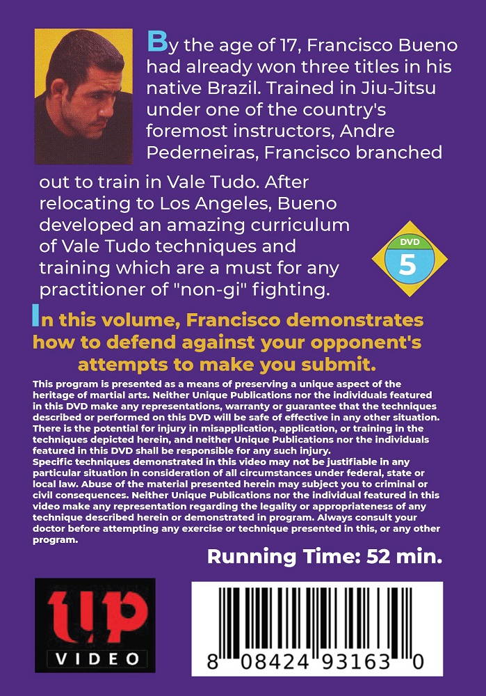 No Holds Barred #5 Vale Tudo Defenses for Submission DVD Francisco Bueno mma