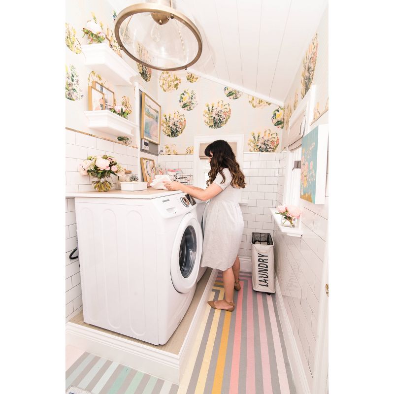 Danya B. Collapsible Waterproof Folding Laundry Hamper on Wheels White