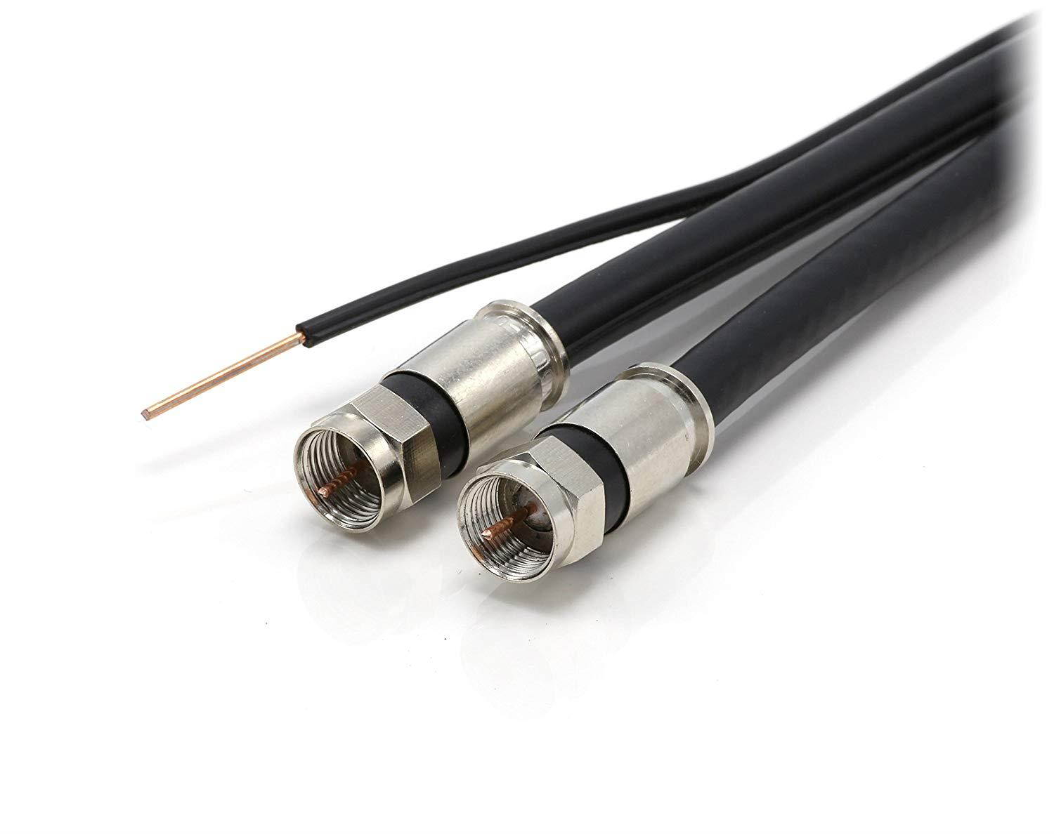 BJC RG-6 Coaxial Cable, 50 Foot, Black; Broadcast Quality Coax, Assembled in ...