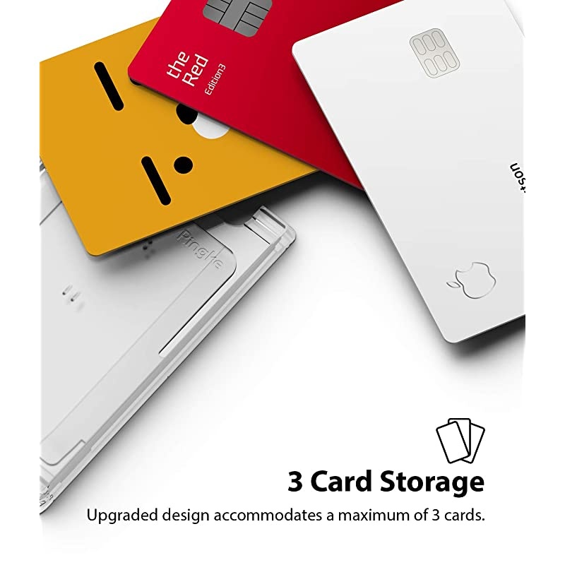 Slot Card Holder 2 Pack Designed for Smartphones Adhesive Stick On Wallet Case Minimalist Slim Hard Premium Credit Card Cash Sleeve Clear Mist