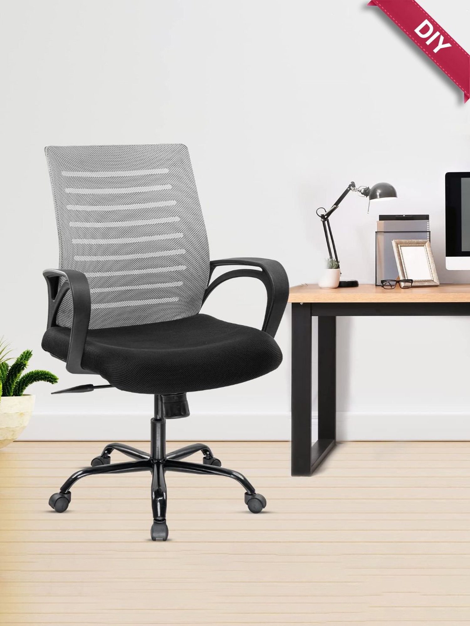 Green Soul Atom Black & Grey Foam Ergonomic Office Chair