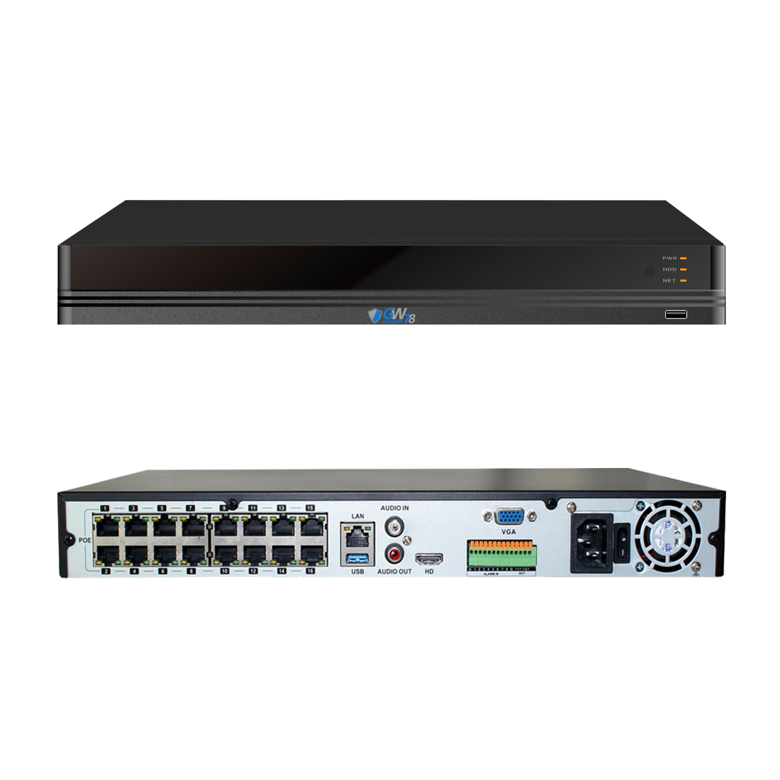 GW Security PoE 32CH H.265 NVR 4K 3840&times;2160 Security Camera System 32 Outdoor 8 Megapixels Motorized 2.8~12mm 4X Optical Zoom Lens Ethernet IP Security Bullet Cameras, Remote Home Monitoring (8TB HDD)