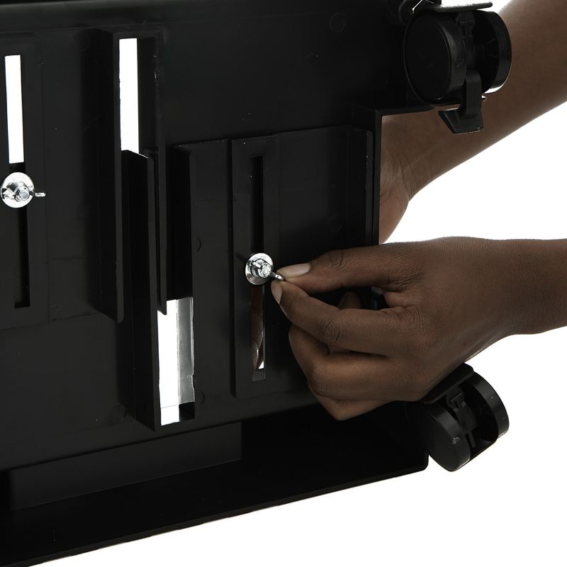 Mind Reader Small CPU Adjustable Width Mobile Stand with Wheels