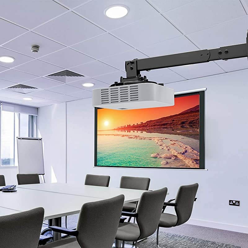 Universal Projector Ceiling Mount Wall Mount Bracket with Extendable Pole Length 165quot252quotHold up to 33lbsBlackTwo Different Install Ways