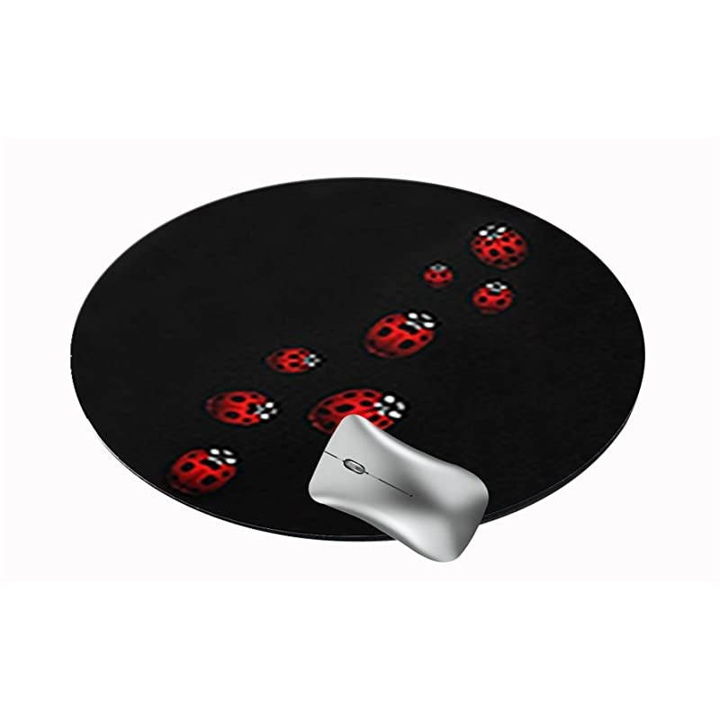 Customized Round Office Mouse Pad NonSlip Rubber Mouse Pads Cute Mat Ladybug