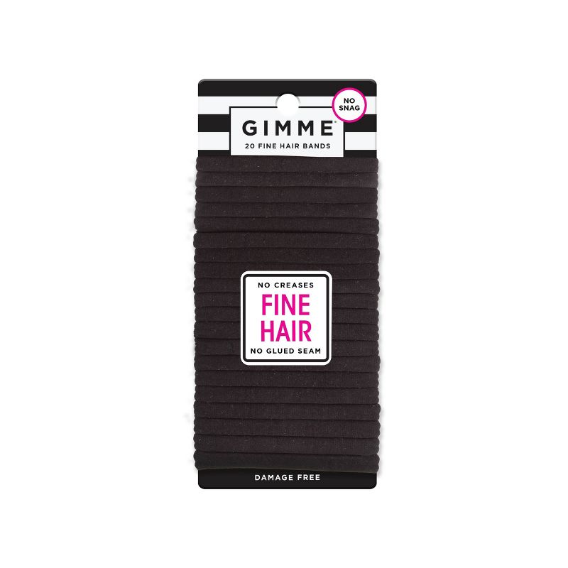 Gimme Clips Fine Hair Bands - Black - 20ct