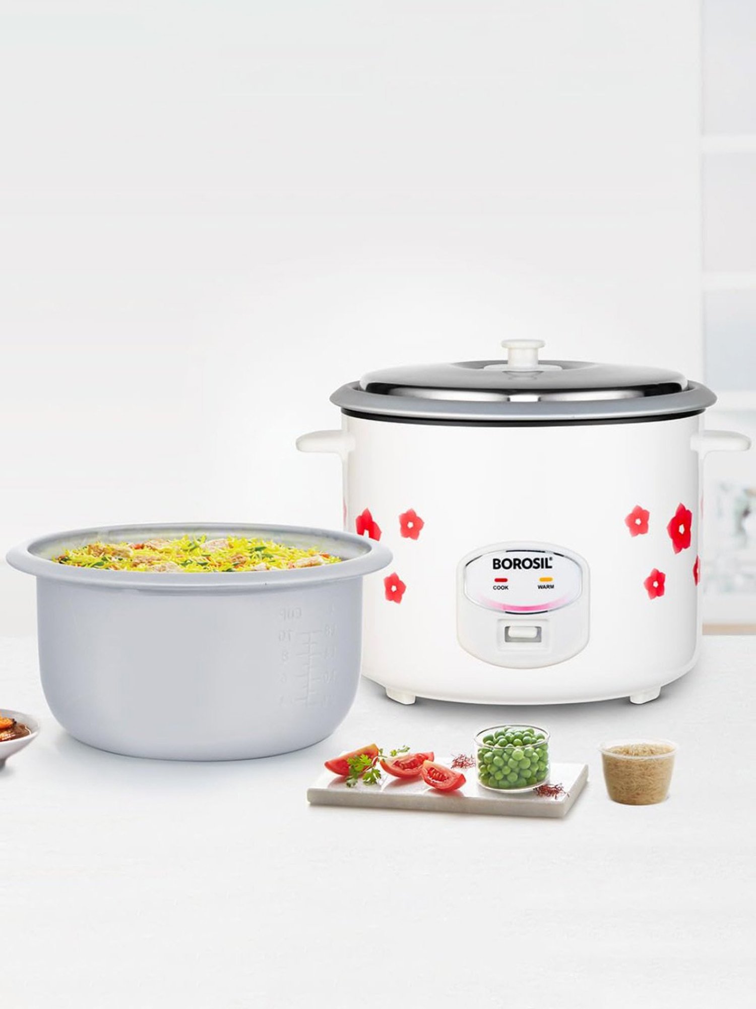 Pigeon Rice Cooker 700W, 1.8L with Single pot & Measuring Cup (Red)
