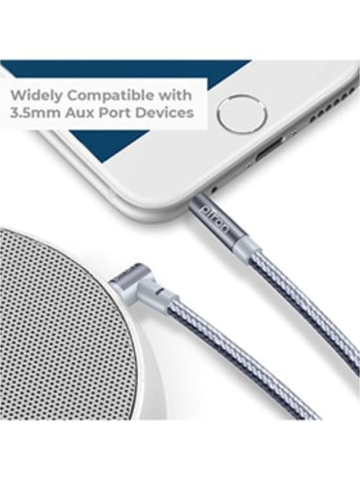 PTron Solero A15 3.5mm Male to Male Aux Cable, 1.5 Mtr Long (Grey)