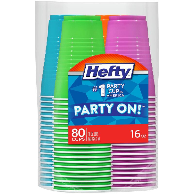 Hefty Party On! Disposable Cups - 80ct/16oz