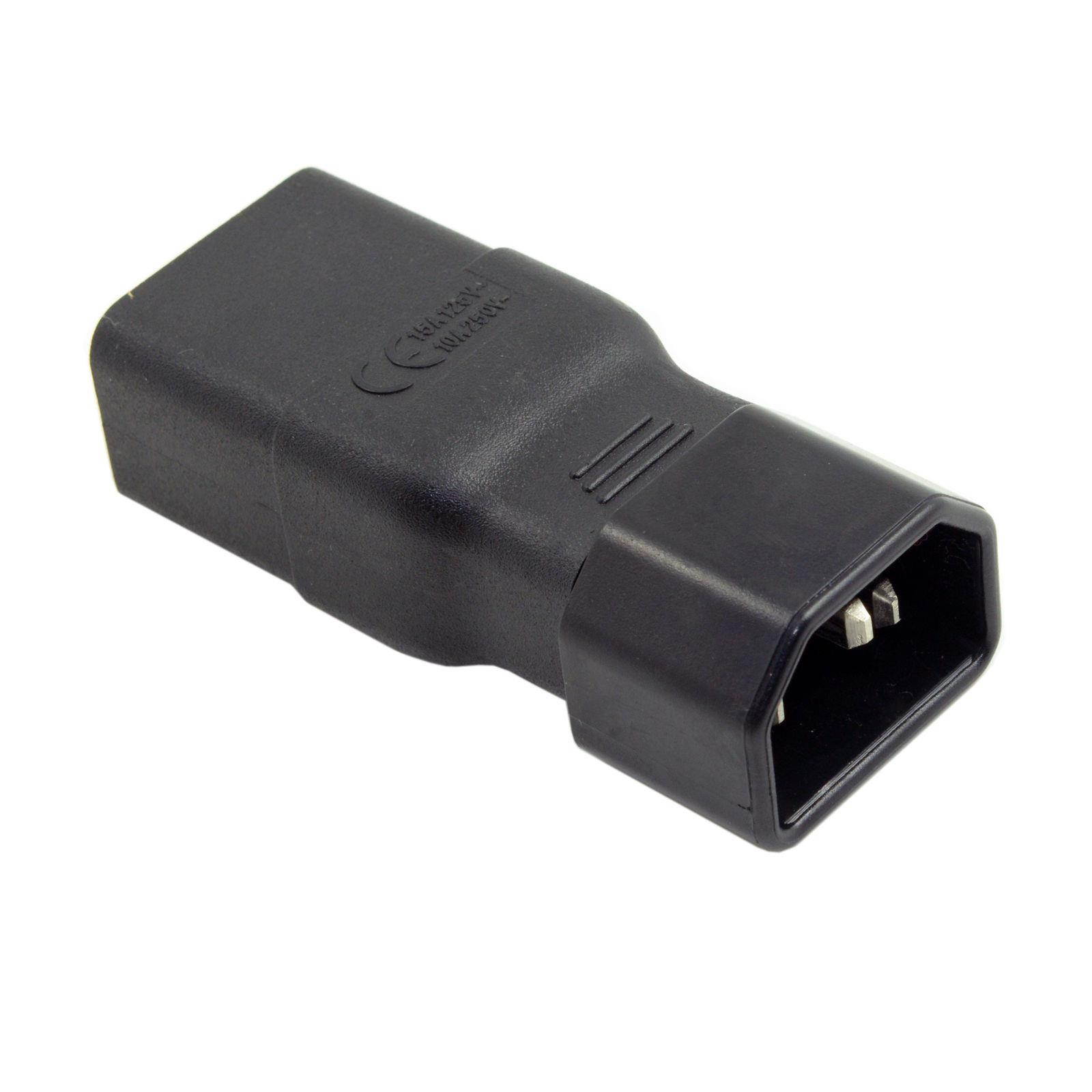 IEC320 Connector C14 to C19 Power Mains Extension Adapter Male to Female for PDU UPS PSU