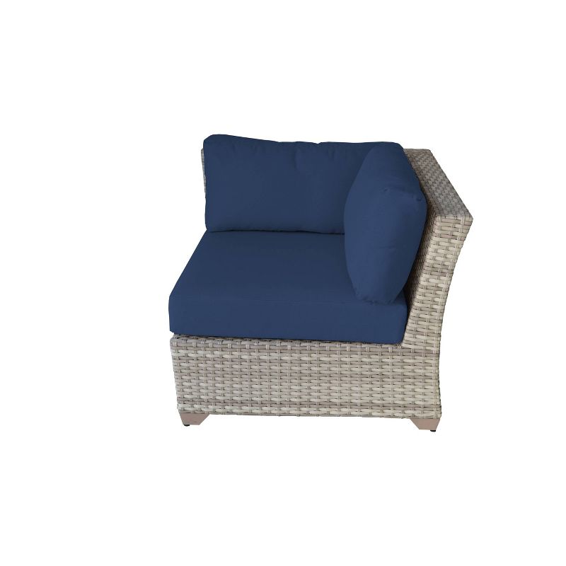 Nolin 7pc Sectional Weathered Brown Frame Sunbrella Spectrum Denim Fabric - La-Z-Boy