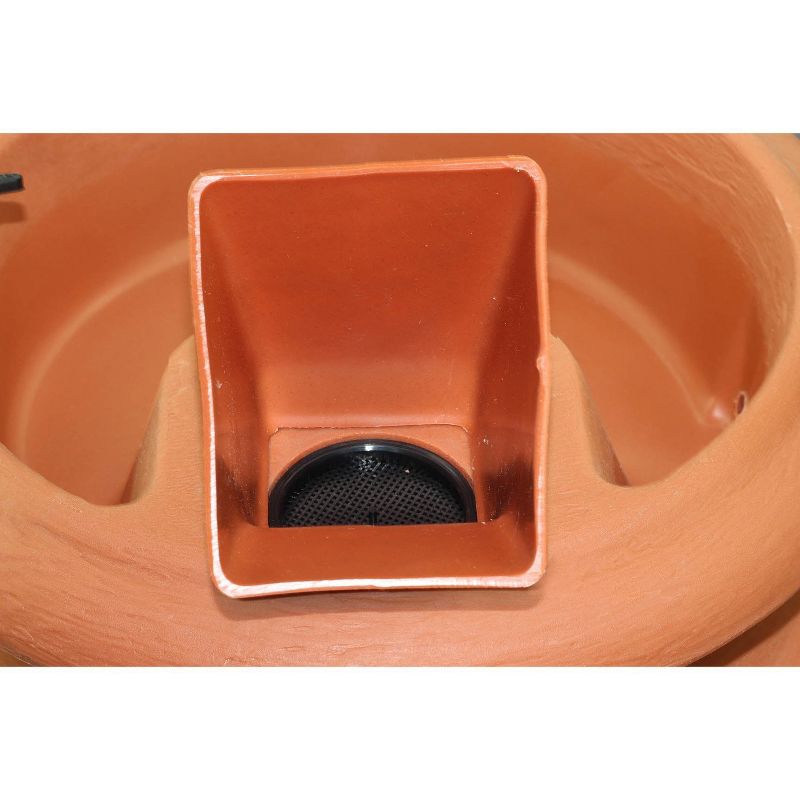 FCMP Outdoors US4000-TC Heavy Duty Urn Style 45 Gallon Garden Rain Barrel Collector with Planter and Hose (2 Pack)