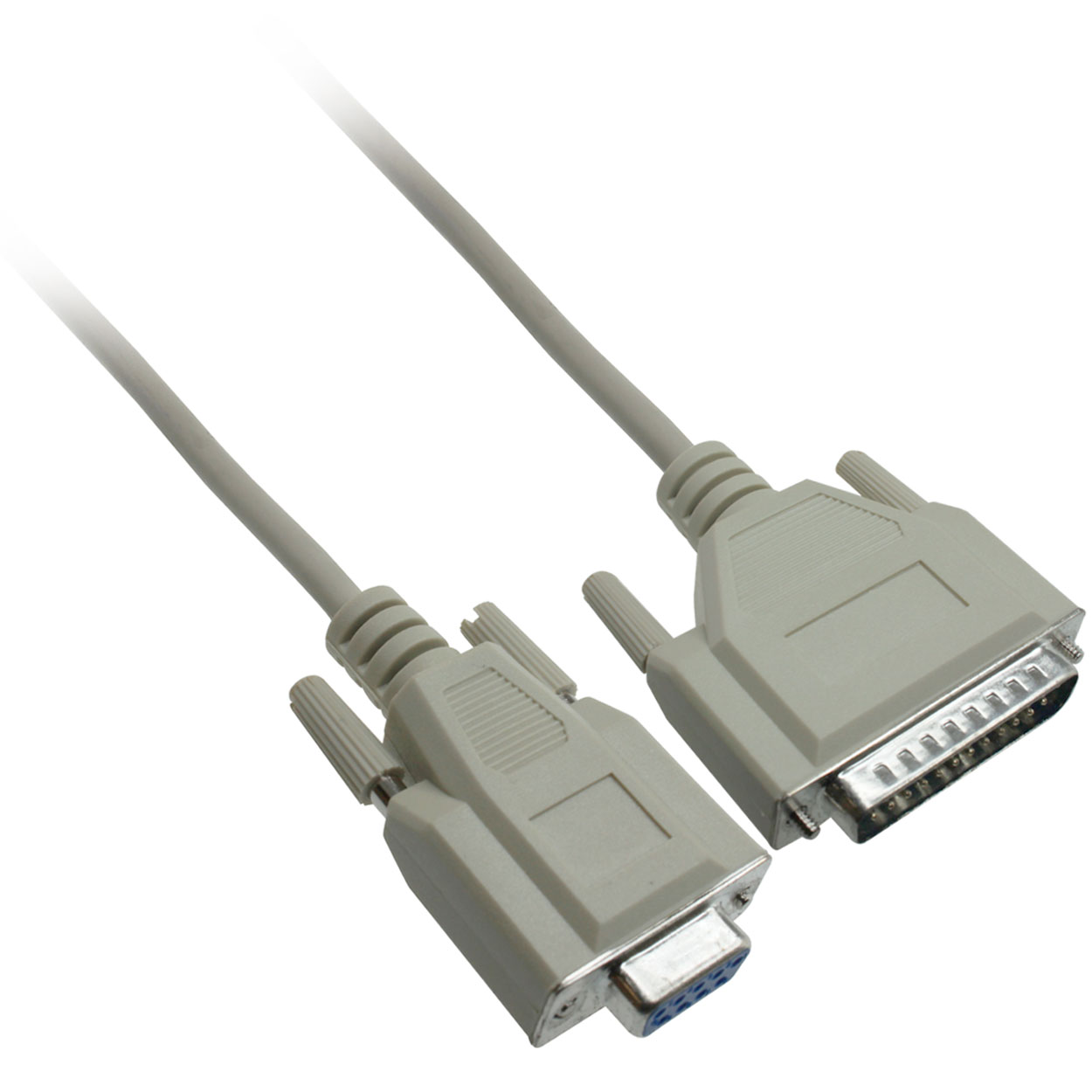 6 Foot DB9 Female to DB25 Male Modem Cable, Beige Color