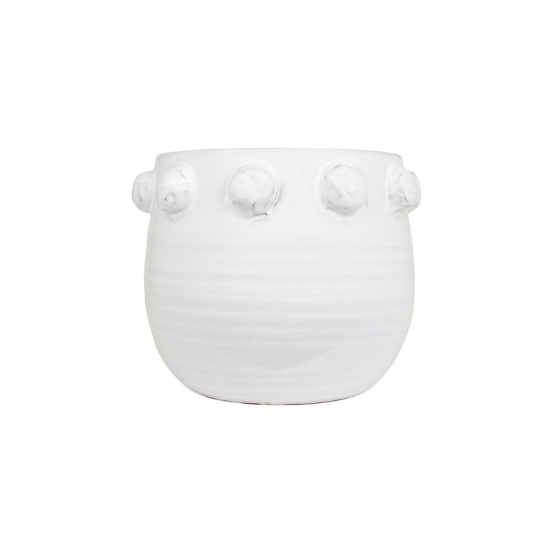 9" x 11" Terracotta Planter with Bubble Design White - 3R Studios