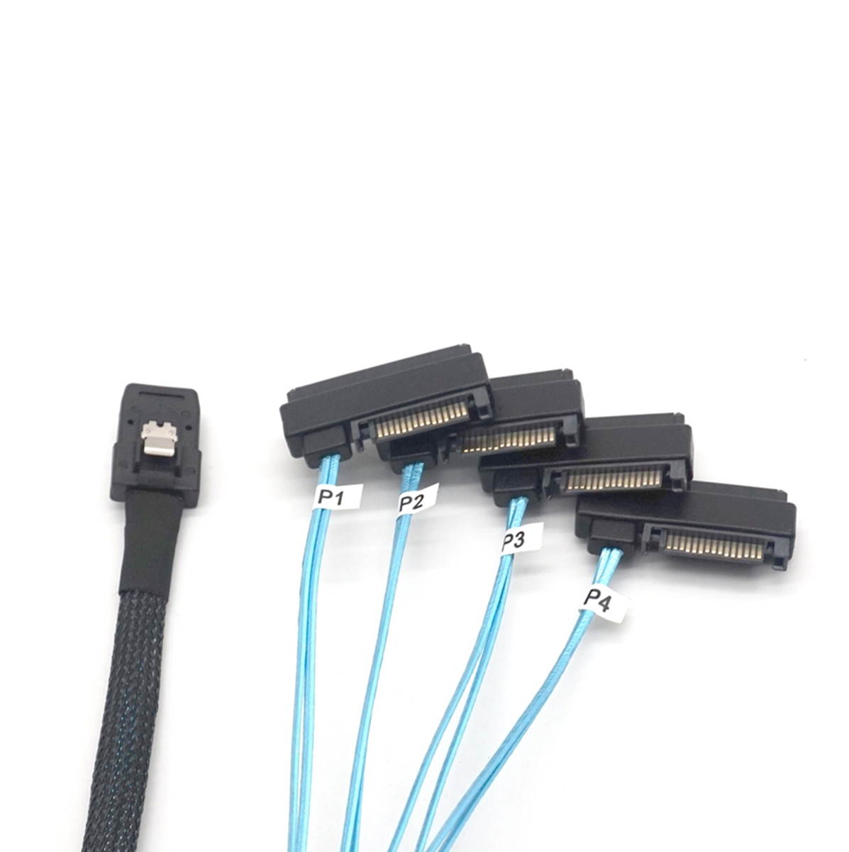 Weastlinks SAS SATA Cable Internal Mini SAS 36pin SFF-8087 to (4) 29pin+15Pin SFF-8482 connectors with SATA Power