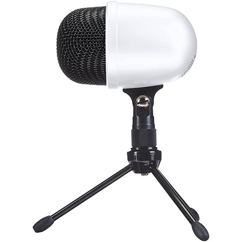 Desktop Mini Condenser Microphone With Tripod White