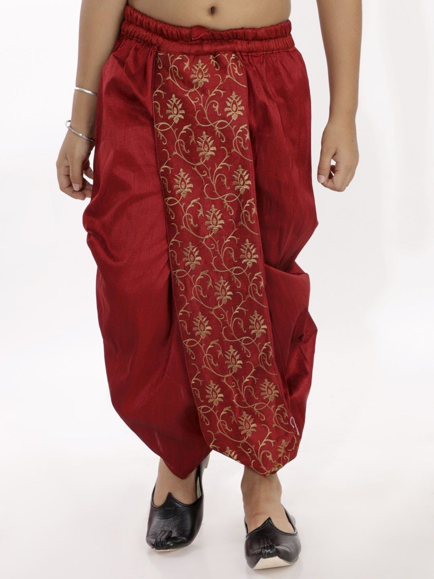 VASTRAMAY Kids Maroon Regular Fit Dhoti