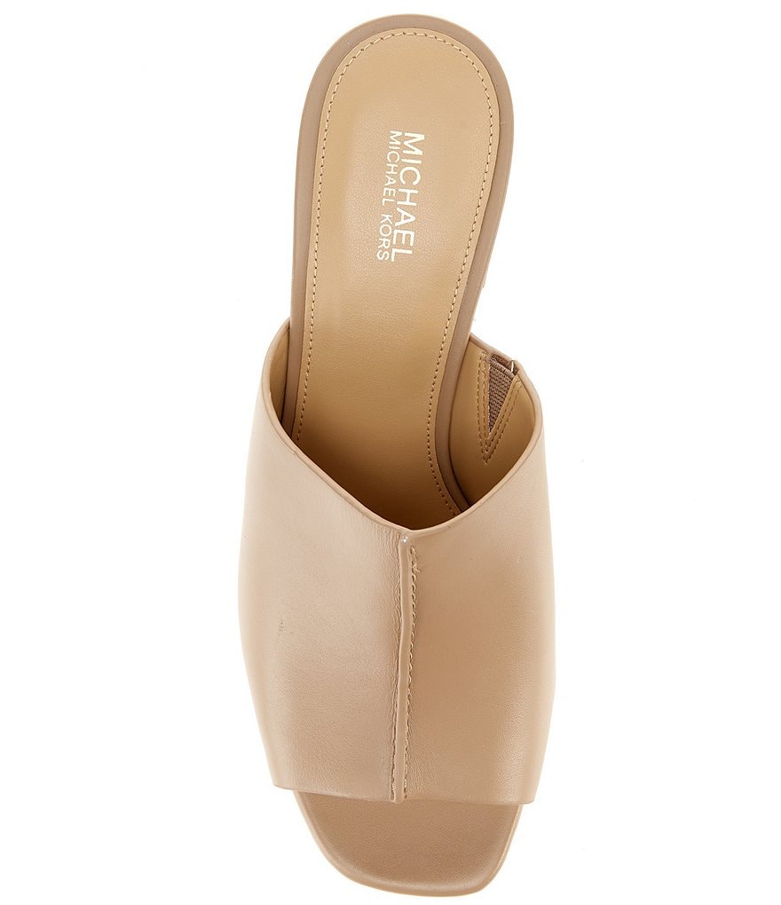 MICHAEL Michael Kors Aldrich Leather Block Heel Mules