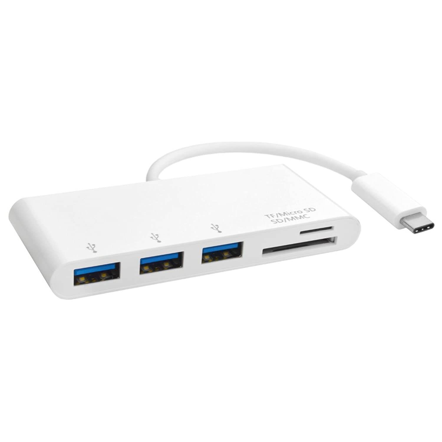 Direct Access Tech 4184 USB 3.1 Type-C to SD Card Reader + 3 Port USB 3.0 Hub Adapter