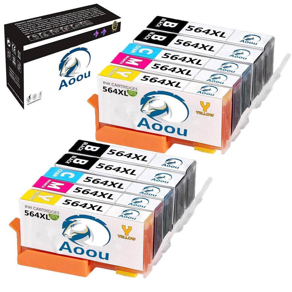 564 Ink Cartridges, Aoou 10 Pack Compatible HP-564XL HP-564 XL HP564XL HP 564 XL Ink Cartridge for Deskjet 3070A 3520 Officejet 4610 4620 4622 Photosmart 5510 5514 5520 Printe (4 Bk 2 C 2 M 2 Y)