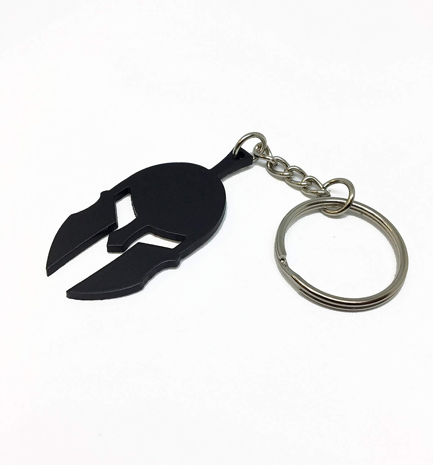 Spartan Helmet Key Chain, Real Metal (Black)