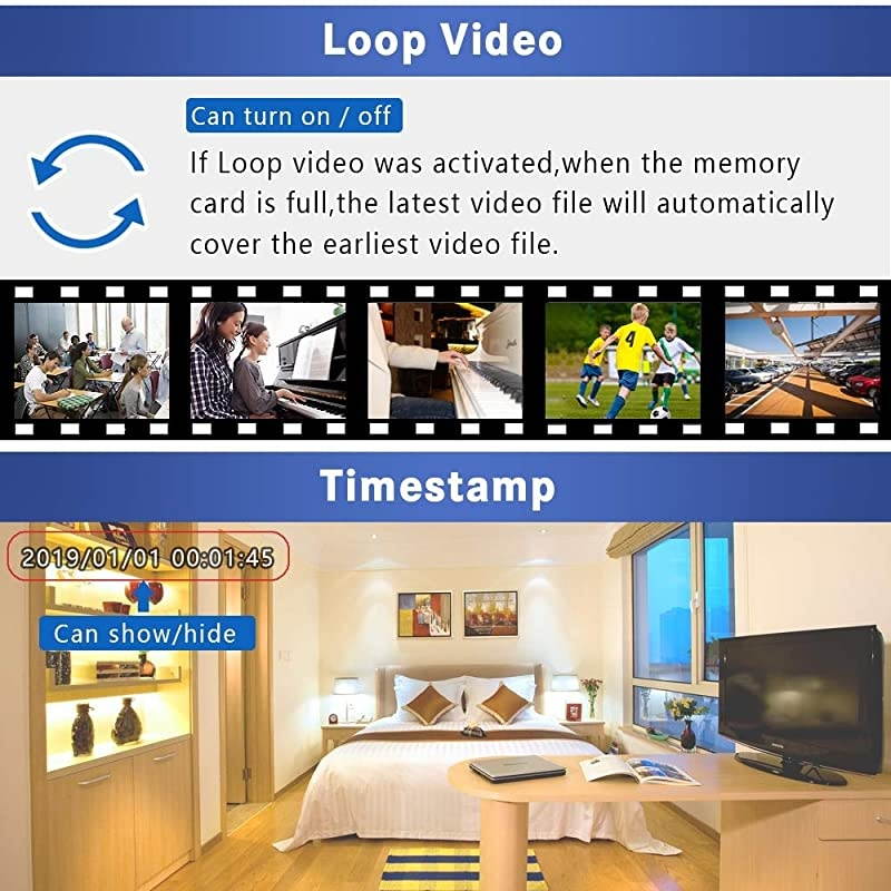 USB Hidden Camera 1080P Portable Small HD Nanny Cam with Motion Detective Security Camera for Home and OfficeNo WiFi Needed