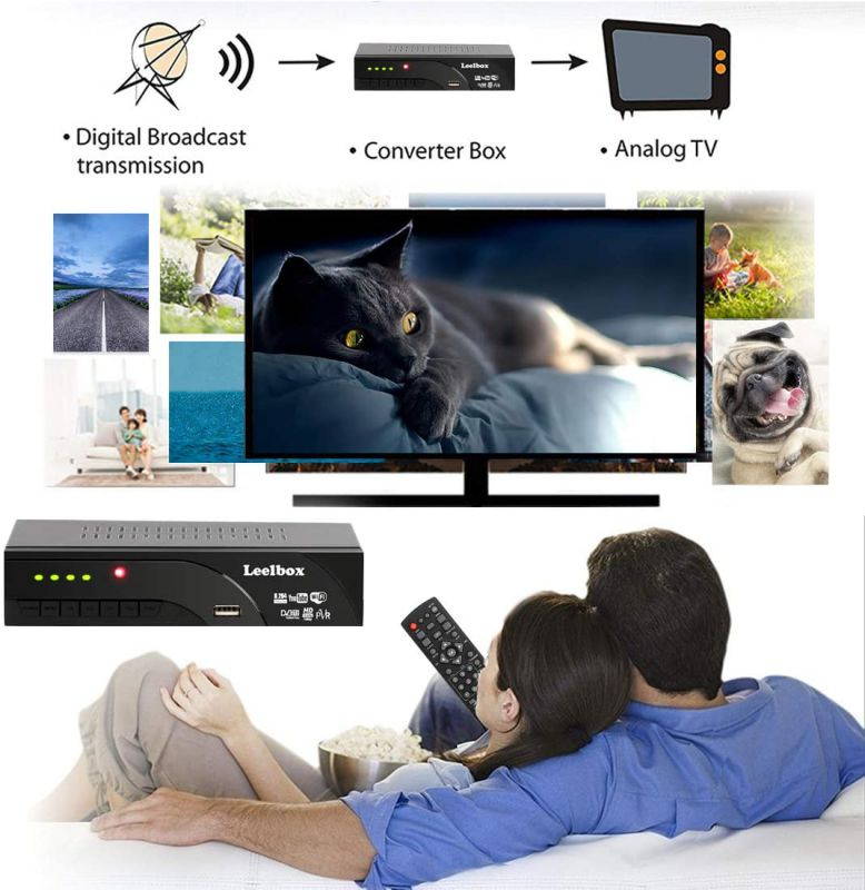 Leelbox DVB-T2 SCART LAN Full HD HEVC-DVB-T2 Receiver Freenet-TV (HDTV, HDMI, LAN, Scart, Dolby, Media Player) Starter Set Black