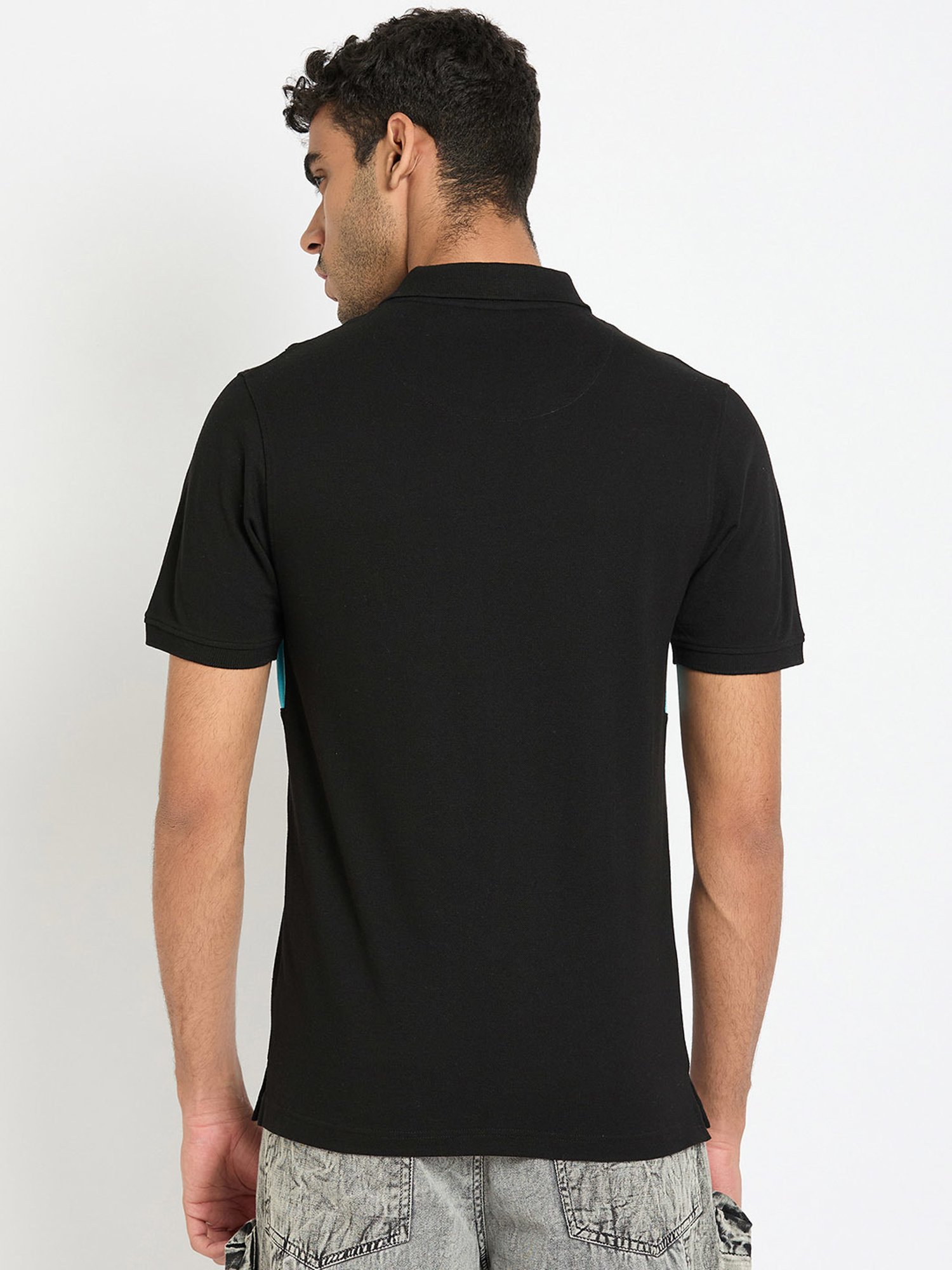 Club York Black Regular Fit Polo T-Shirt