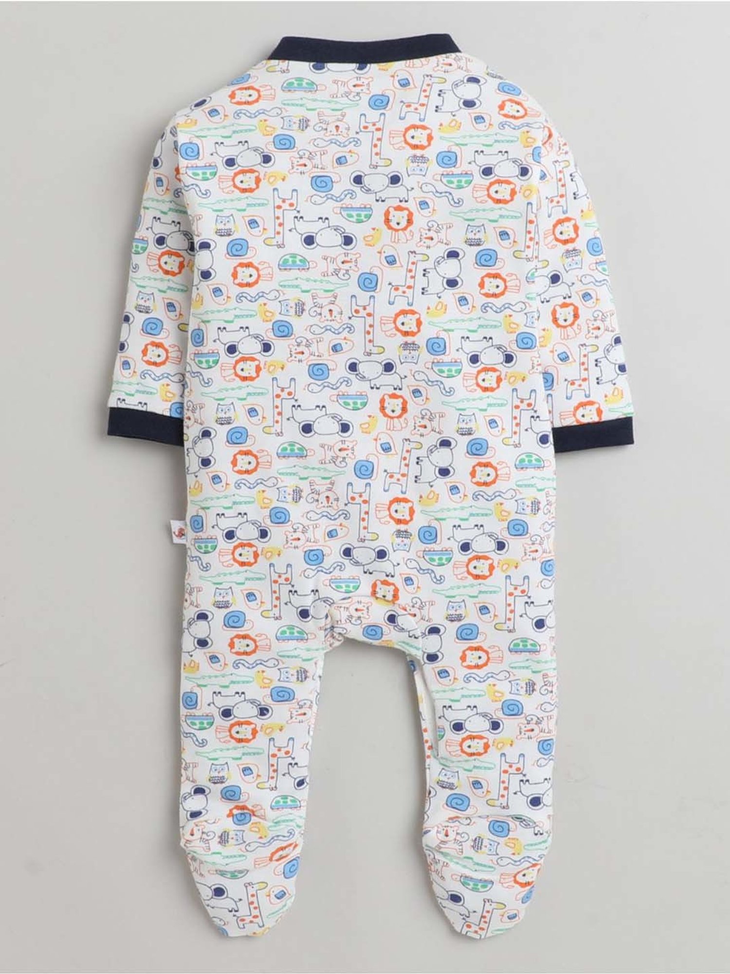 Berrytree Organic Kids Black Cotton Animals Print Rompers