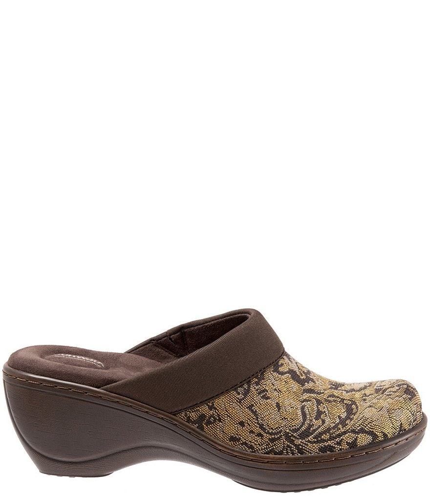 SoftWalk Murietta Brocade Floral Print Clogs
