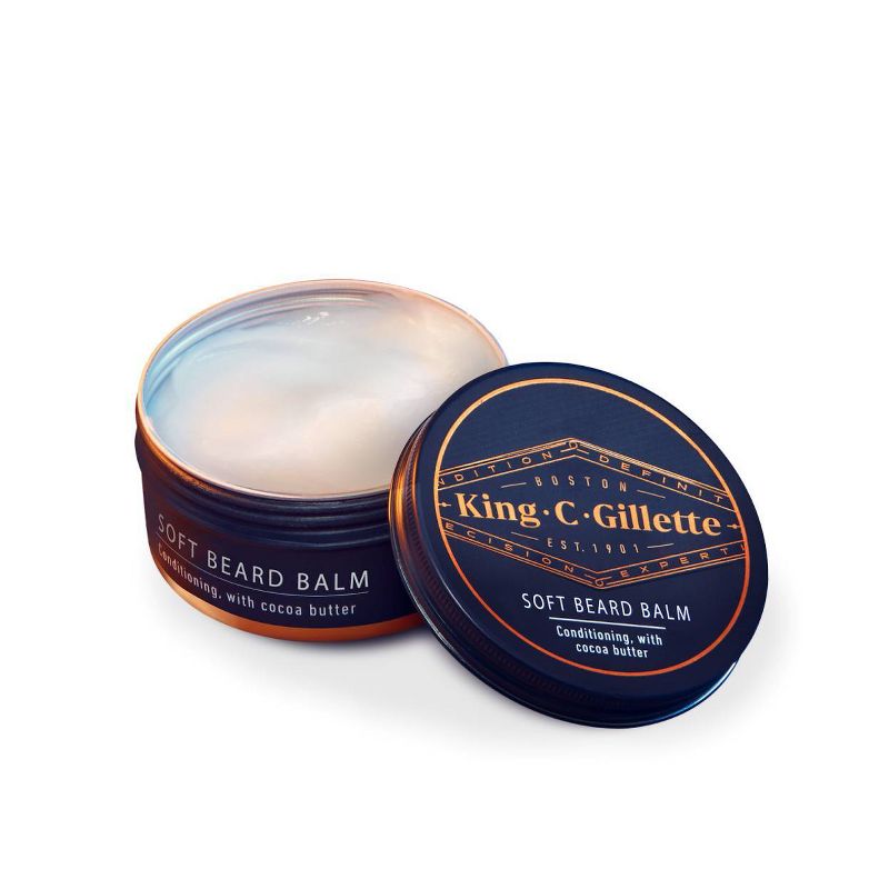 King C. Gillette Men's Soft Beard Balm with Cocoa Butter - 3.4oz