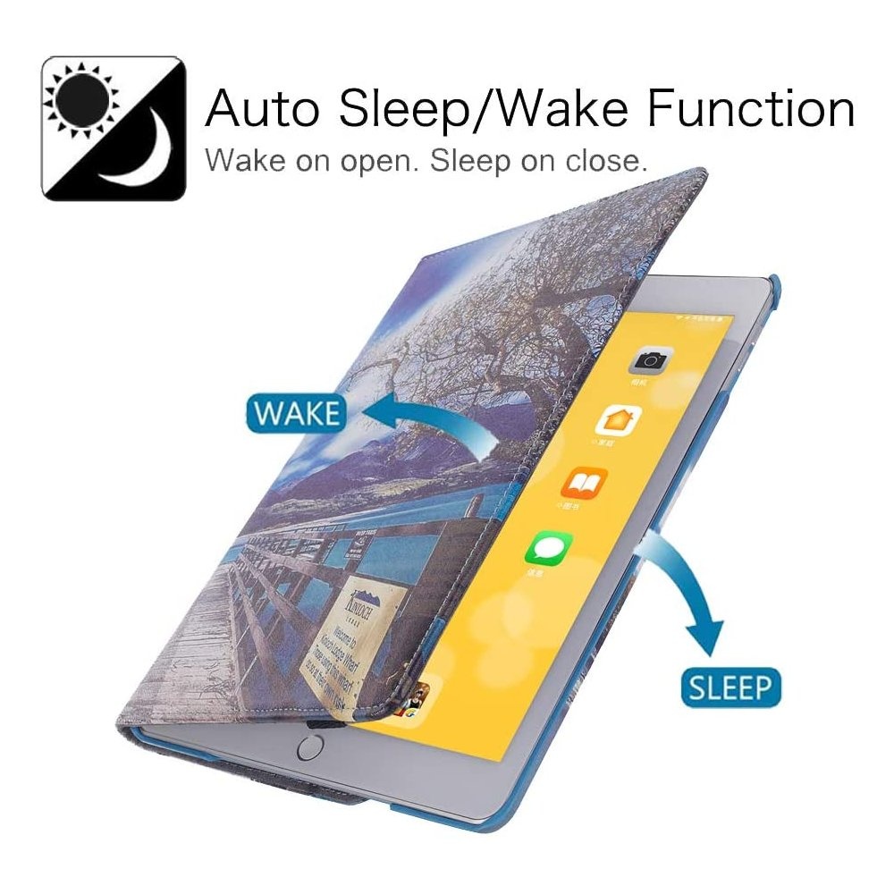 360 Degree Smart Rotary Leather Case for iPad Air 3 / iPad Pro 10.5 inch - Blue Scenery