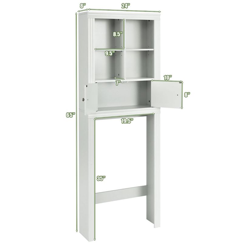 Costway Over the Toilet Storage Rack Bathroom Space Saver w/ Adjustable Shelf & Cabinet