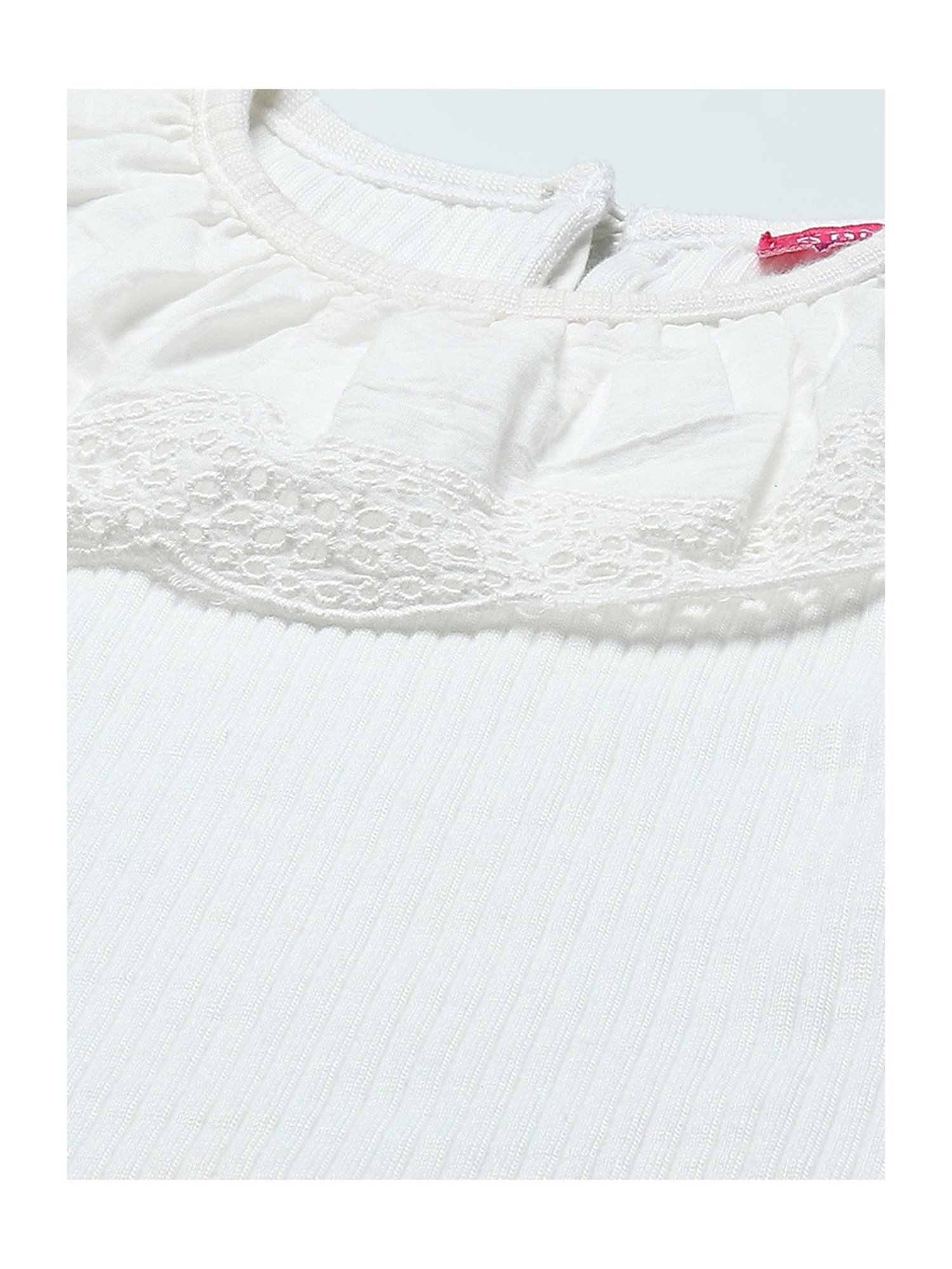 BIBA Girls White Solid Top