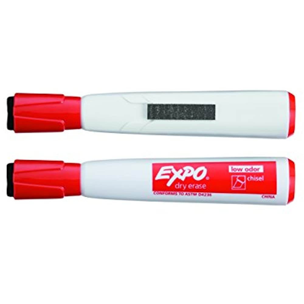 EXPO 1944728 Magnetic Dry Erase Marker, Chisel Tip, Assorted, 4/Pack