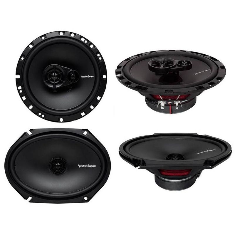 2) Rockford Fosgate R168X2 6x8" 110W 2 Way + 2) R165X3 6.5" 90W 3 Way Speakers