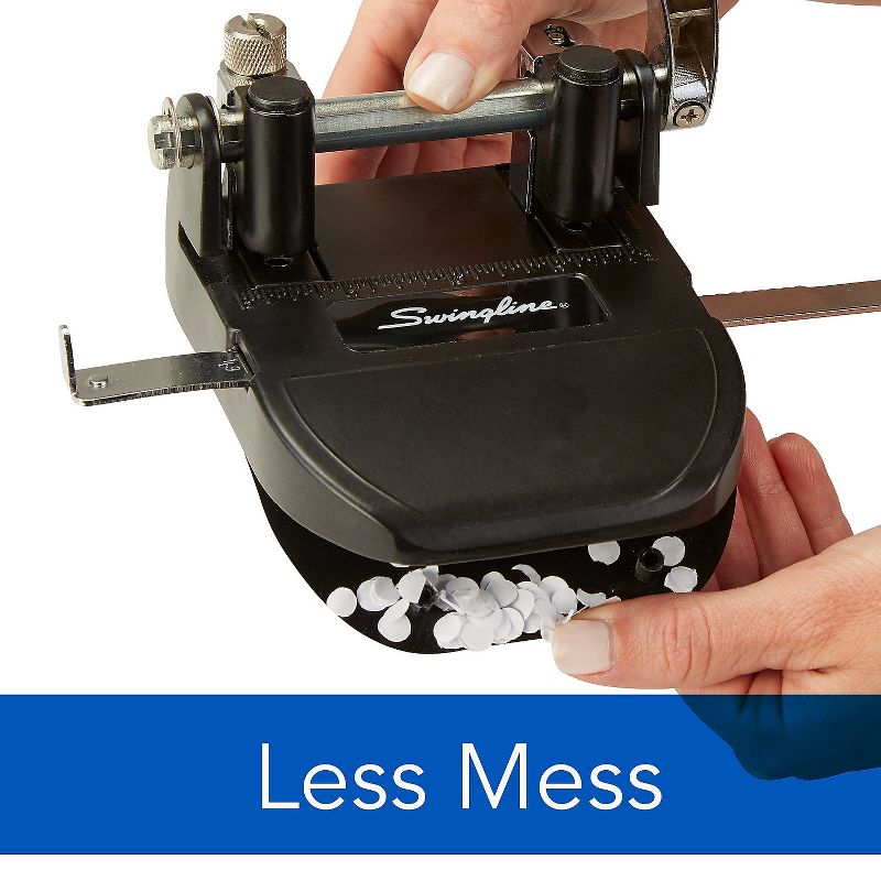 Swingline 40-Sheet Heavy-Duty Steel Two-Hole Punch 1/4" Holes Steel Black/Chrome 74060