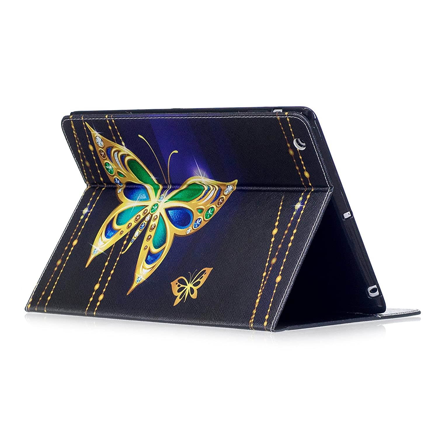 iPad 2 Case, iPad 3 Case, iPad 4th Generation Case, Dteck PU Leather Folio Wallet Case with Card/Money Slots Flip Protective Shell Magnetic Closure Cover for Apple iPad 2 3 4 - Jewelry Butterfly