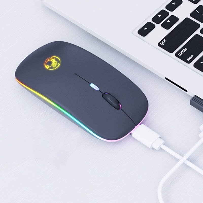 Wireless Mouse Luminous Effect 800/1200/1600 DPI RGB 3 Levels DPI Computer Mouse for Computer