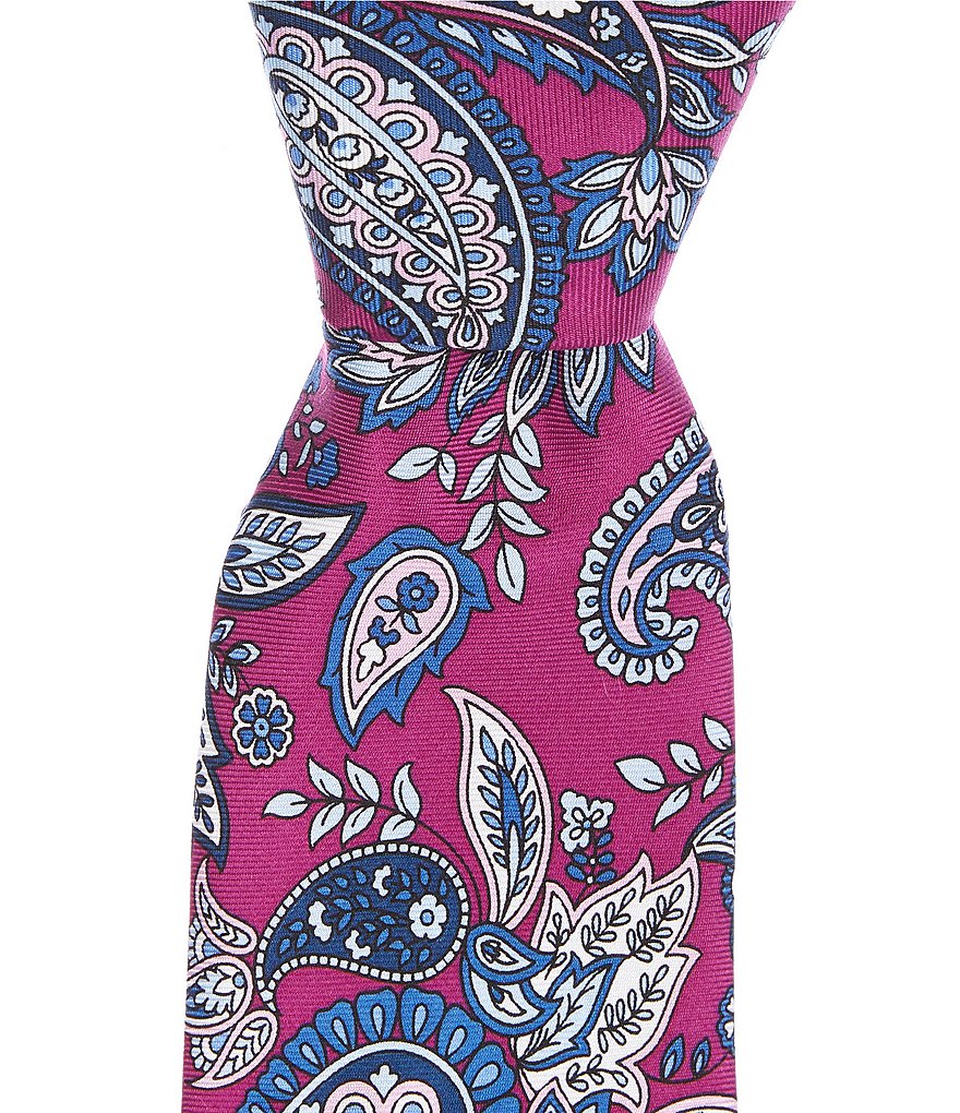 Roundtree & Yorke Trademark Floral Paisley Print Narrow 3 1/8#double; Silk Tie