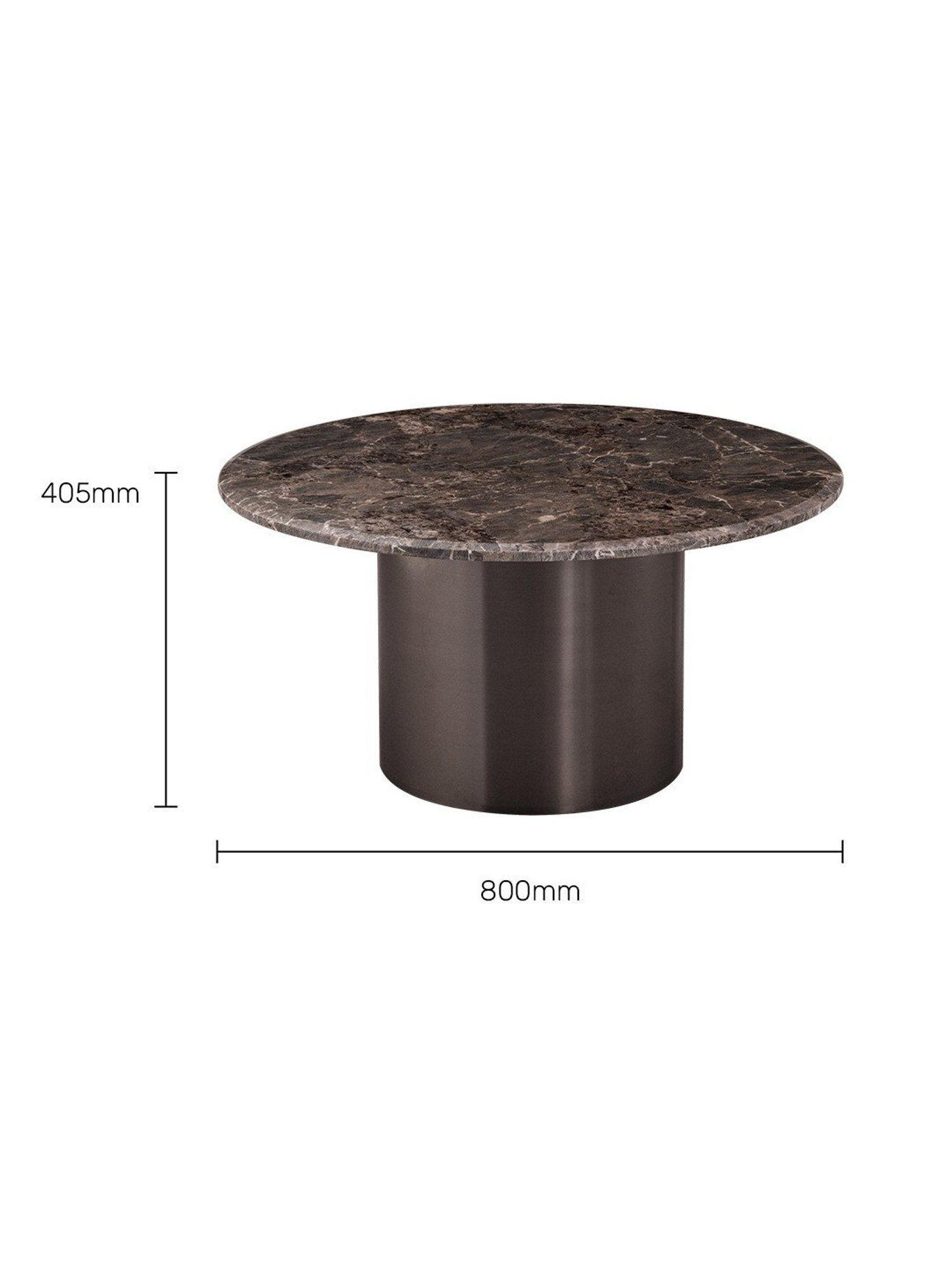 Durian Monarch Gunmetal Grey Composite Marble Coffee & Center Table