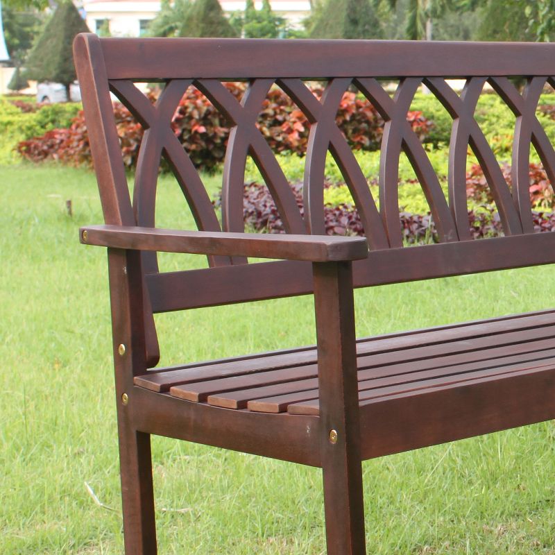 Criss Cross Acacia Wood Garden Bench - Natural Wood - Merry Products