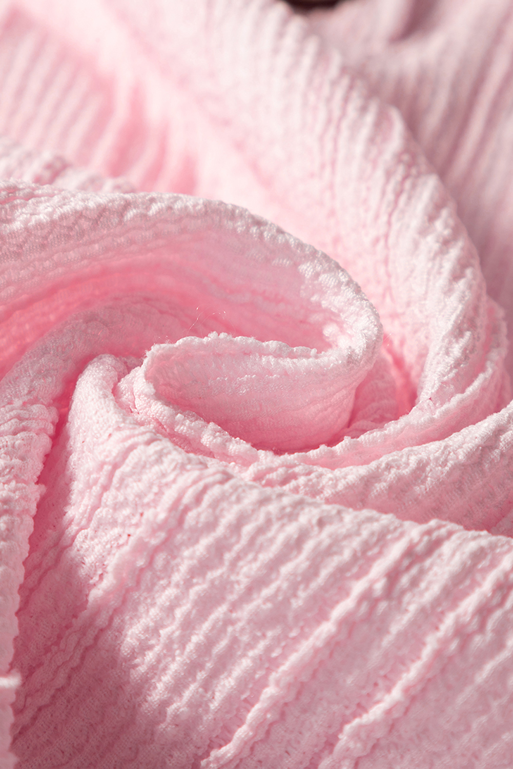 Green Solid Color Quilted Long Sleeve Top and Wide Leg Pants Set