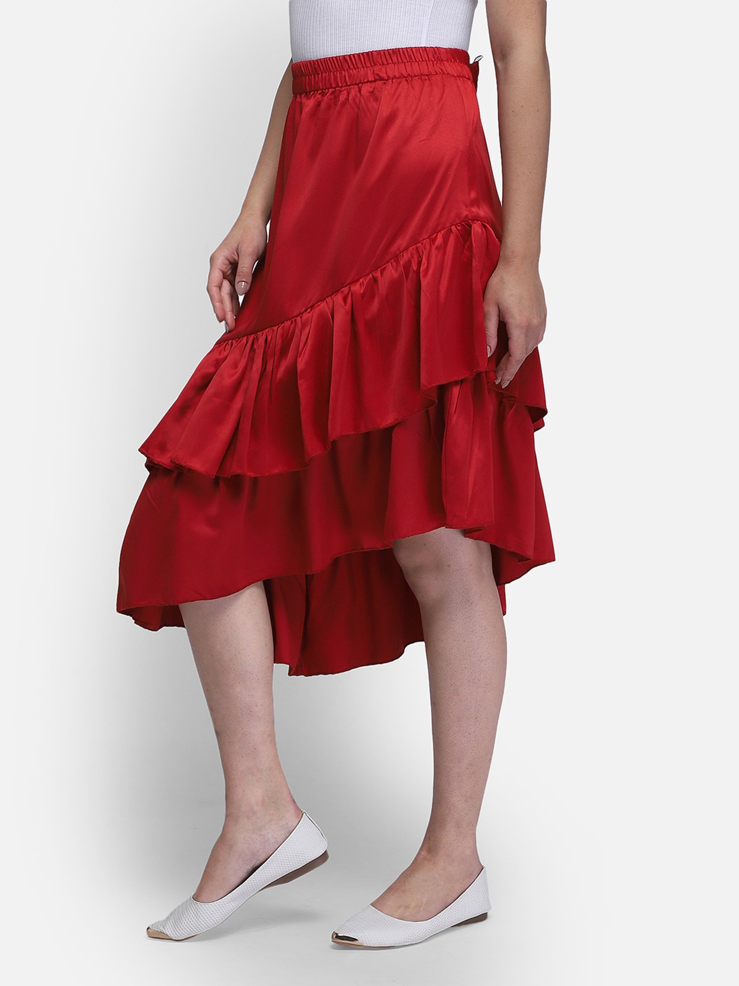 Smarty Pants Maroon Below Knee Skirt