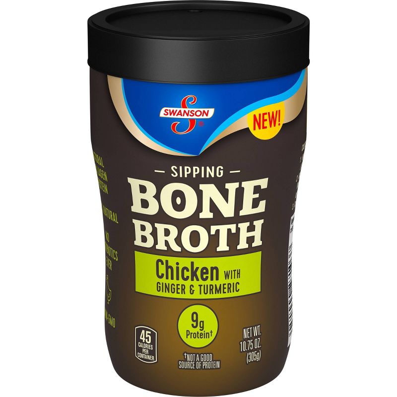 Swanson Sipping Bone Broth Chicken with Ginger & Turmeric - 10.5oz